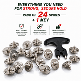 Cricket Spike Nails- Pack of 24 Nails & 1 Key