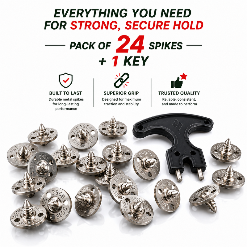 Cricket Spike Nails- Pack of 24 Nails & 1 Key